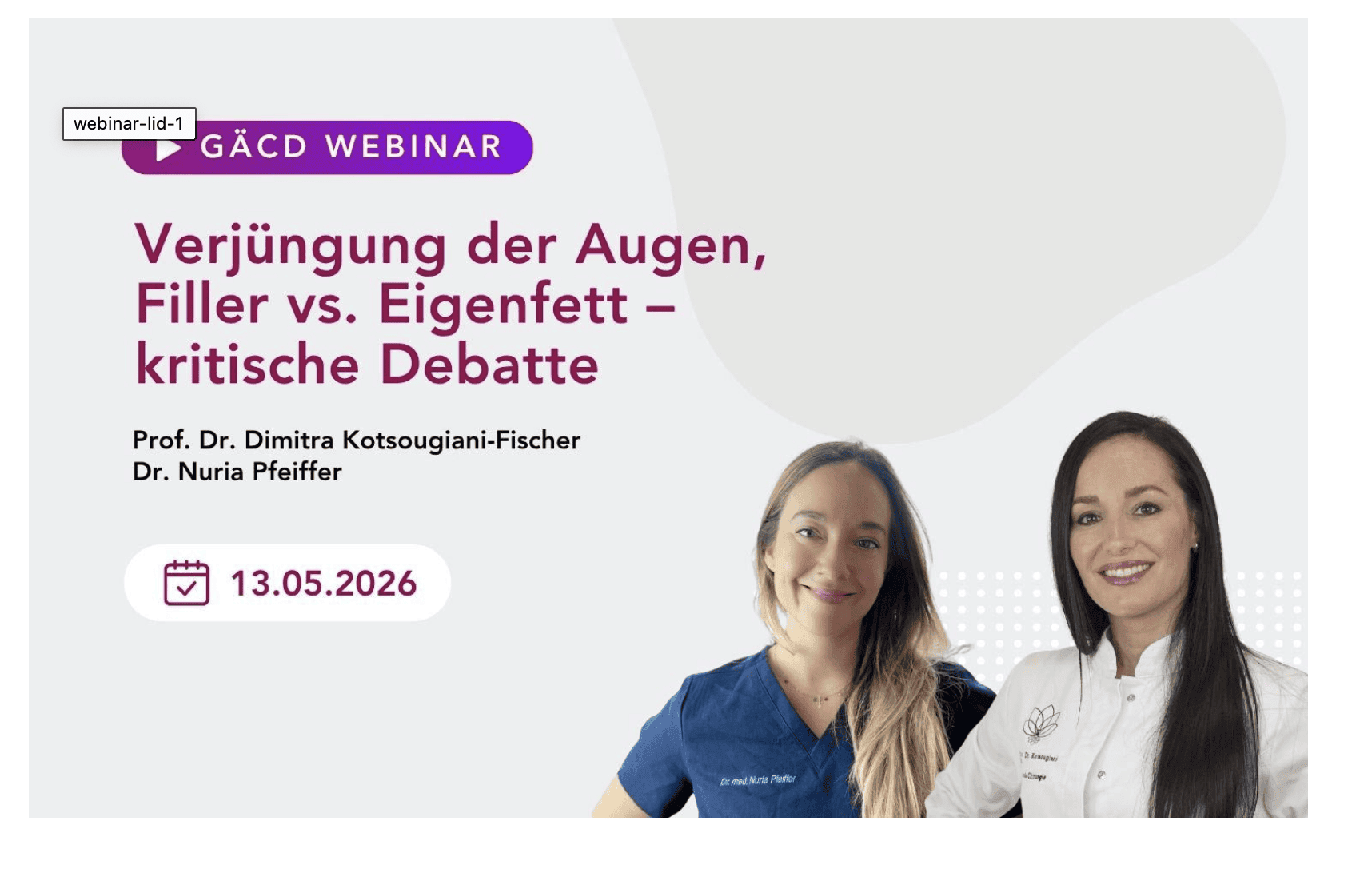 GÄCD Webinar: Verjüngung der Augen